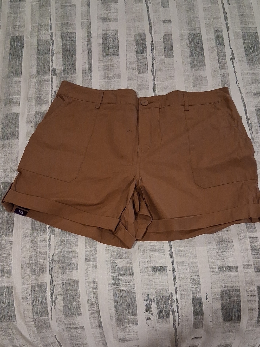 Sanctuary Brown Roll-Cuff Utility Shorts
